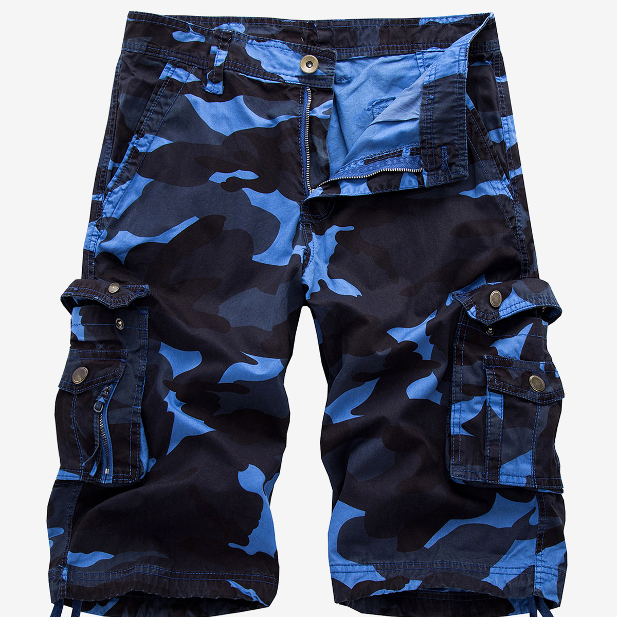 Men's Plus Size Solid Color Casual Cotton Camo Shorts