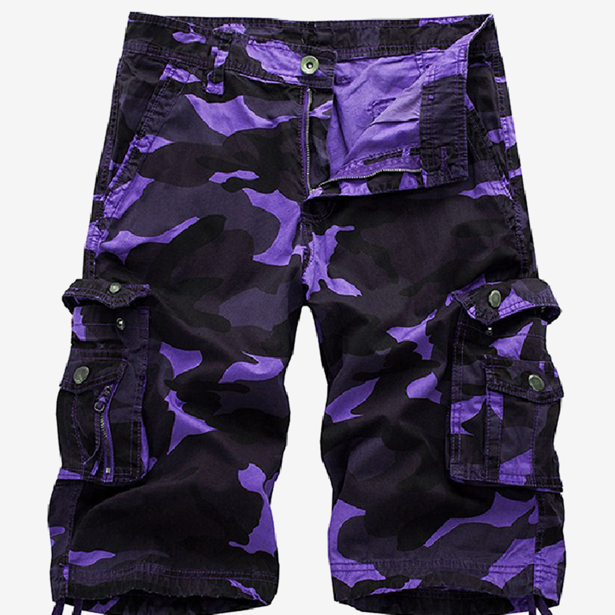 Men's Plus Size Solid Color Casual Cotton Camo Shorts