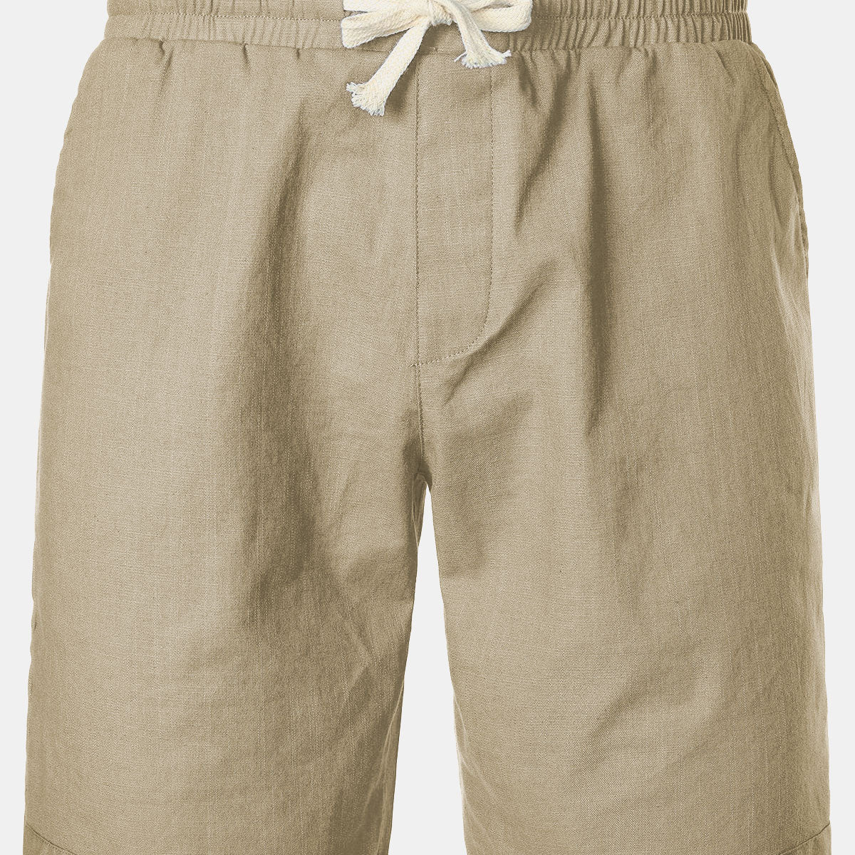 Men's Solid Color Breathable Linen & Cotton Casual Shorts