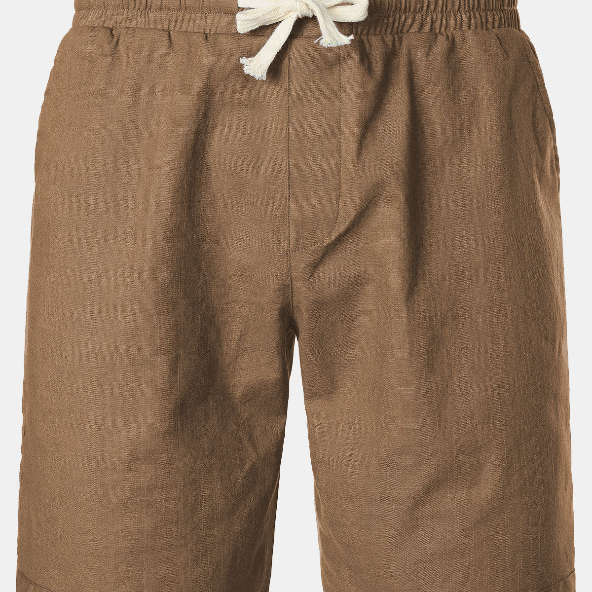 Men's Solid Color Breathable Linen & Cotton Casual Shorts