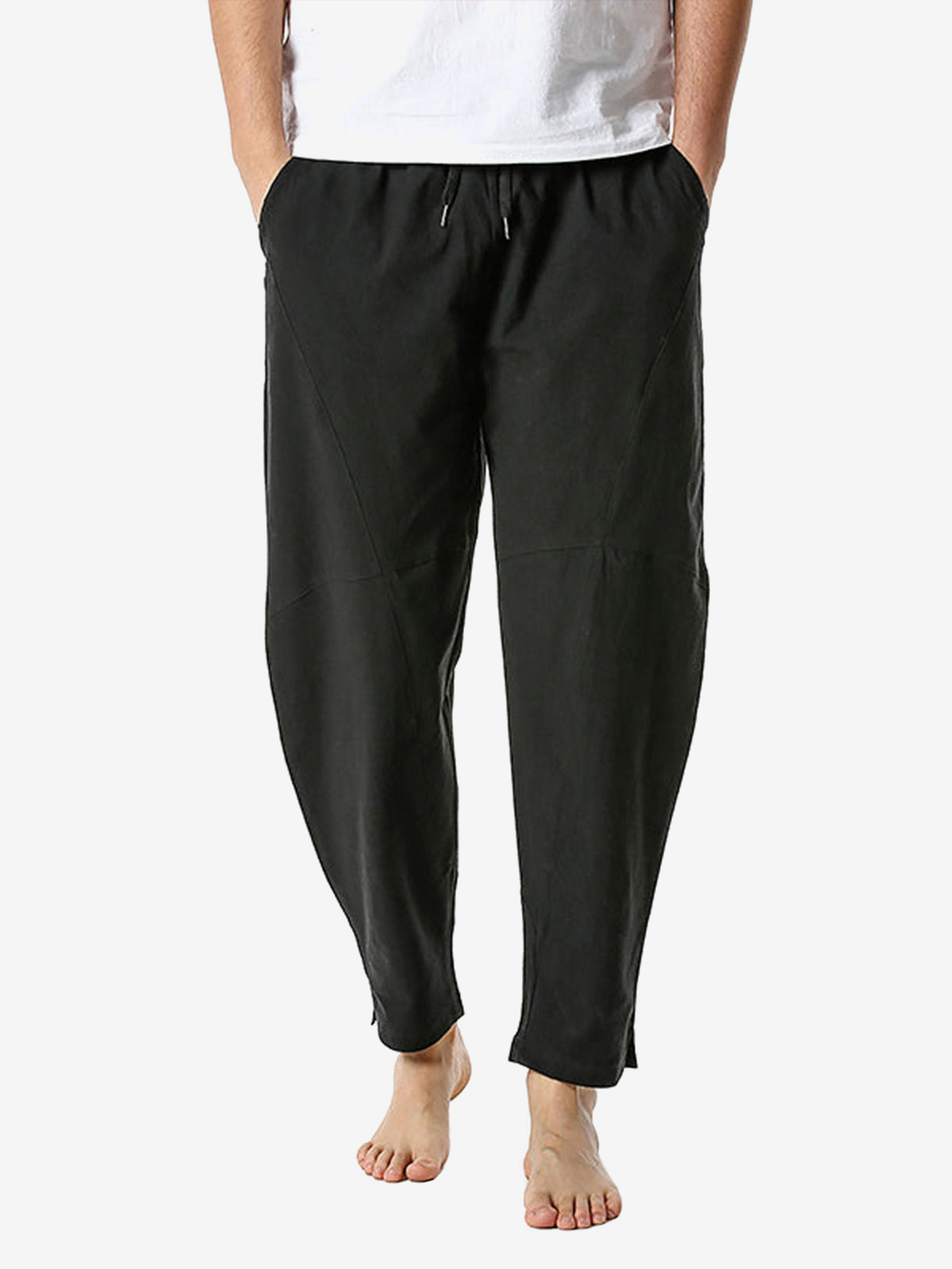 Men's Cotton Loose Casual Lightweight Elastic Waist Pants