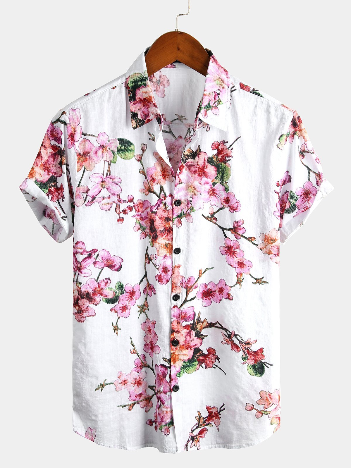 Men's Floral Cotton Tropical Hawaiian Shirt