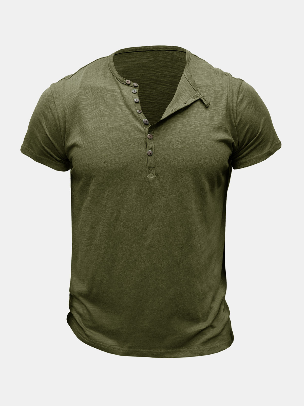 Men's Summer Casual Breathable Cotton Solid Color Short Sleeve T-Shirt