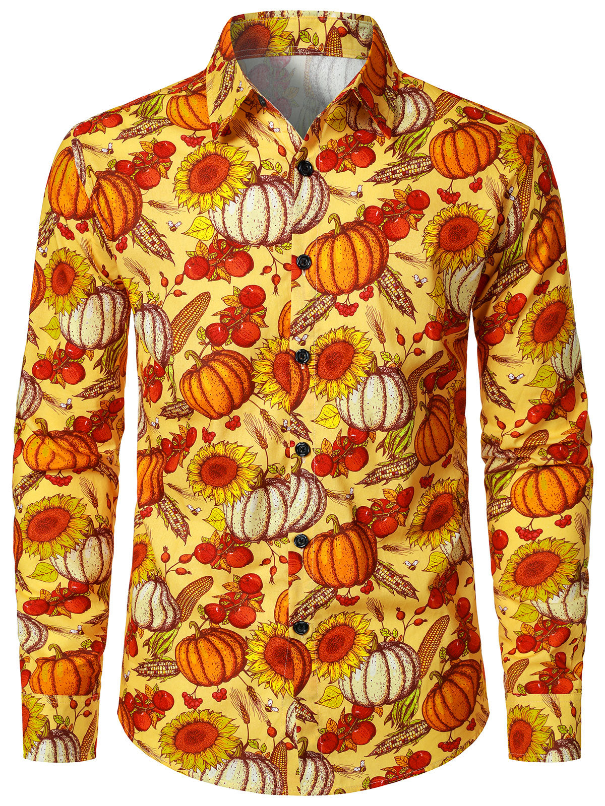 Men's Thanksgiving Pumpkin Holiday Long Sleeve Shirt