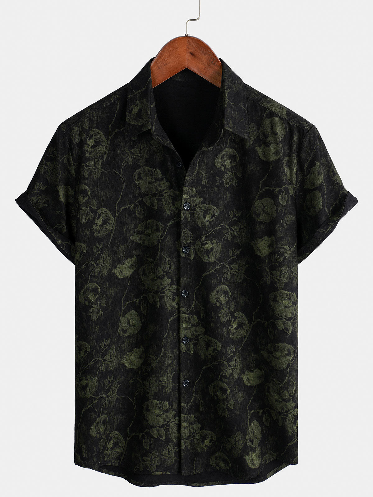 Men's Retro Floral Print Holiday Breathable Hawaiian Short Sleeve Shirt