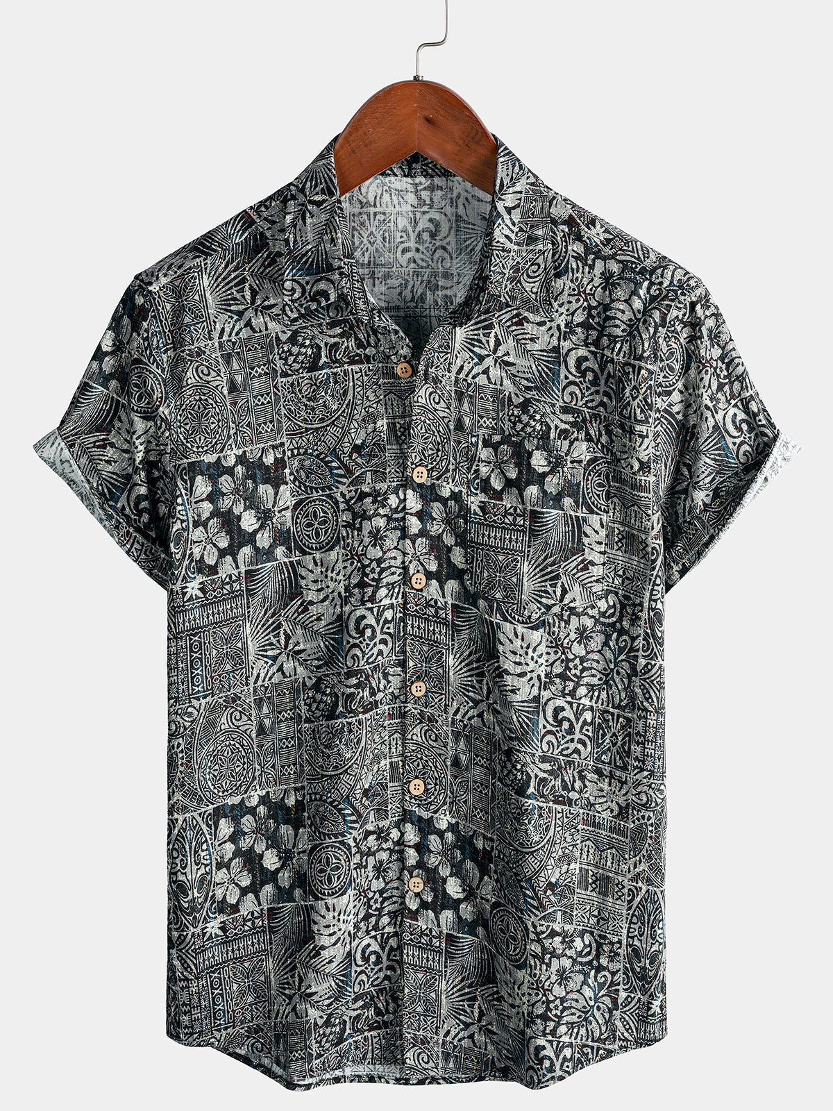 Men’s Boho Style Graphic Pattern Short Sleeve Breathable Cool Casual Shirt