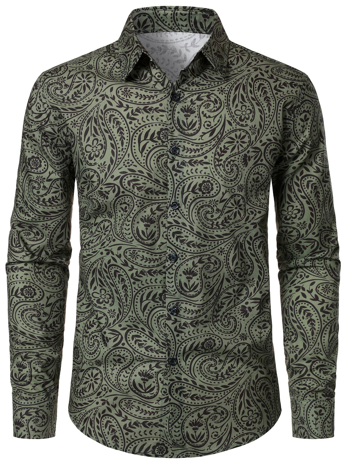 Men's Retro Paisley Cotton Breathable Long Sleeve Shirt