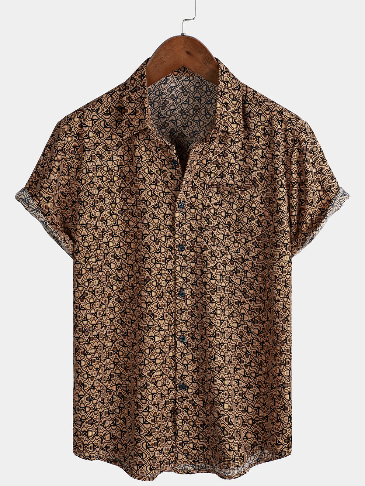 Men's Casual Holiday Short Sleeve Retro Shirt