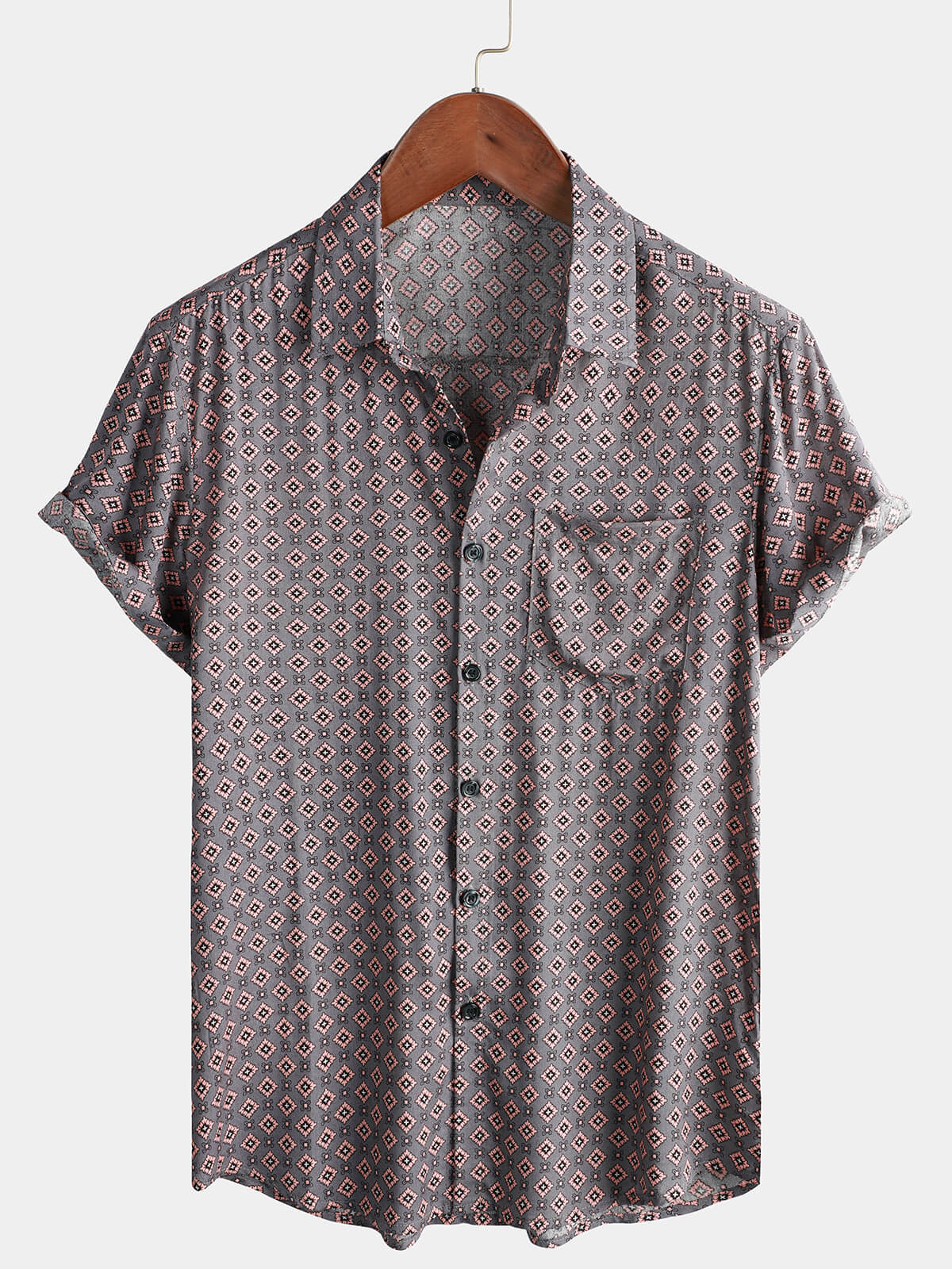 Men's Button Up Rayon Beach Short Sleeve Shirt