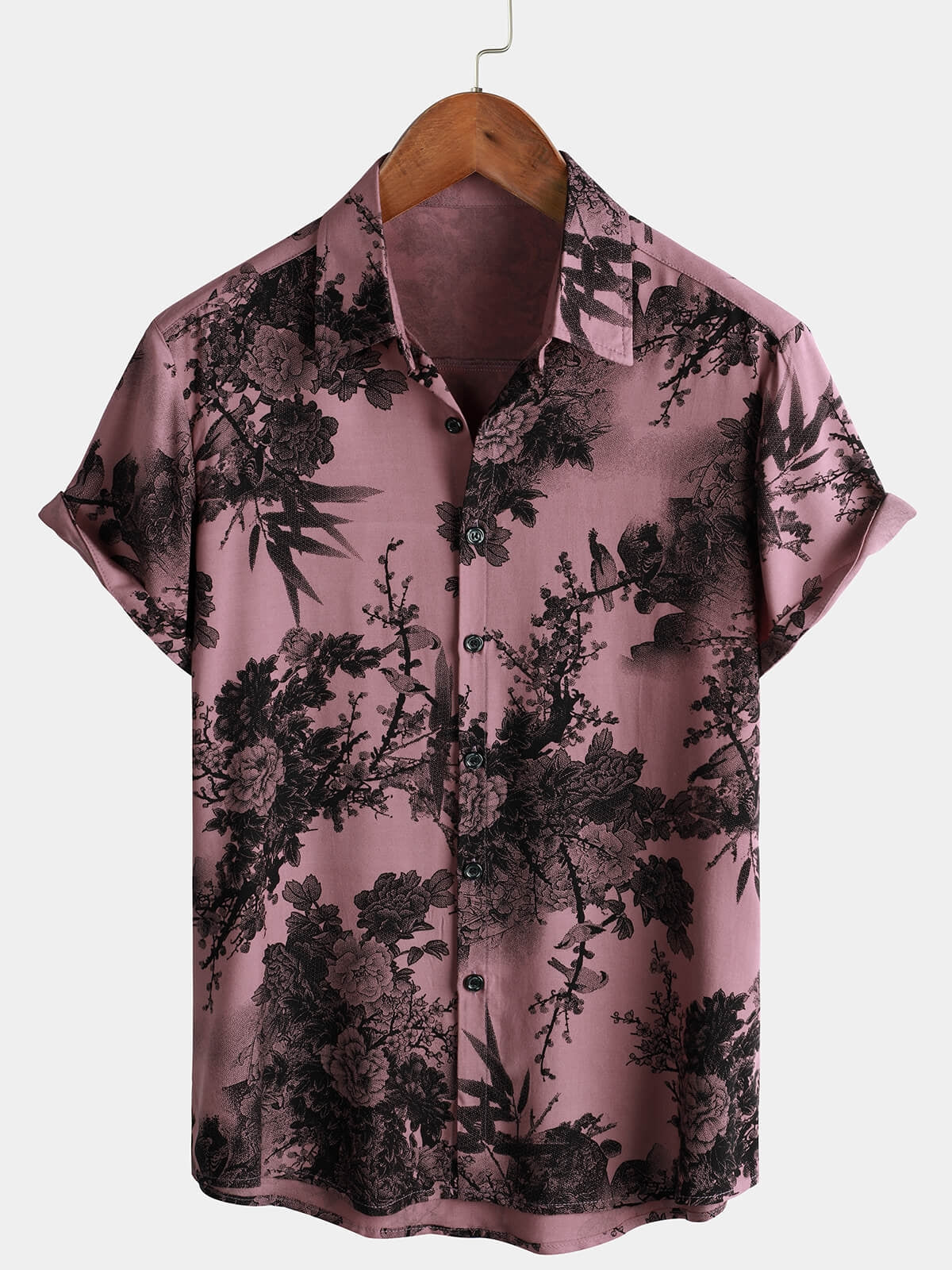 Men's Floral Vintage Summer Hawaiian Short Sleeve Shirt