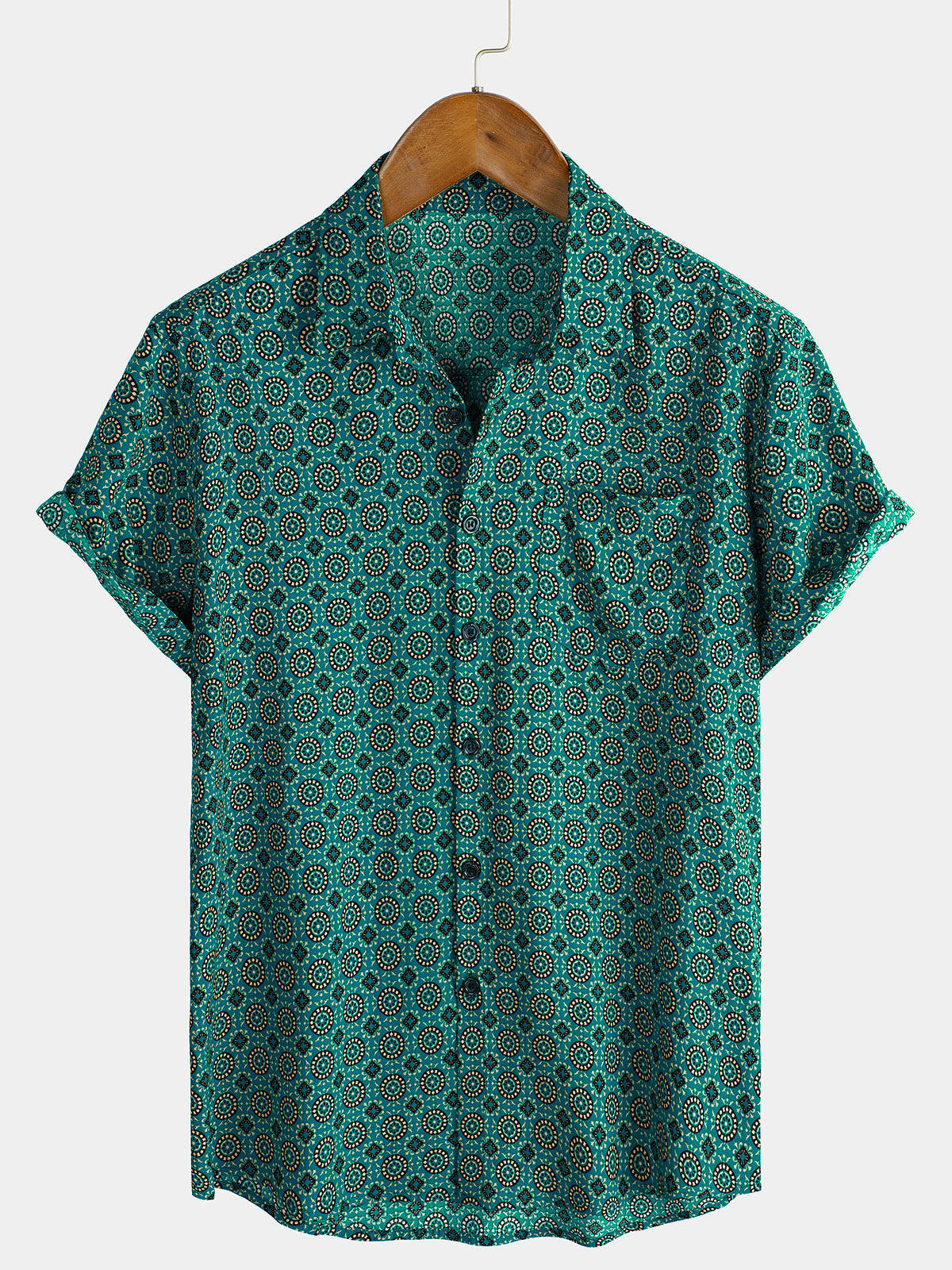Men's Button Up Vintage Summer Holiday Short Sleeve Shirt