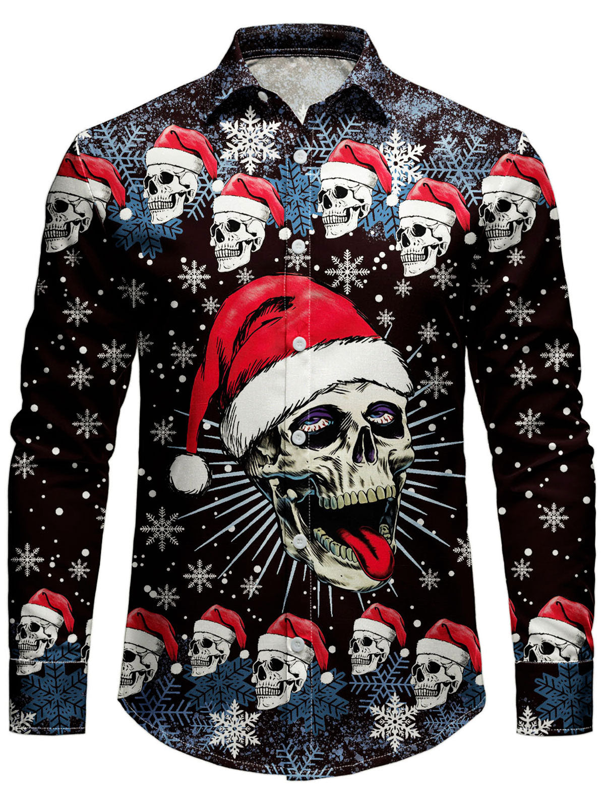 Men's Christmas Skull Holiday Party Shirt