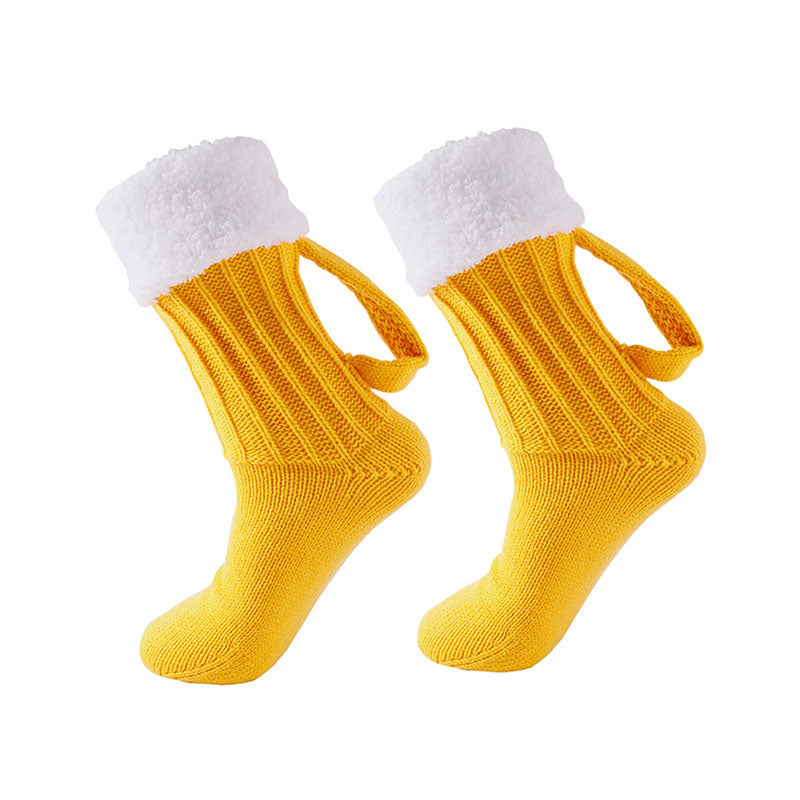 Funny Beer Mug Socks with Handle