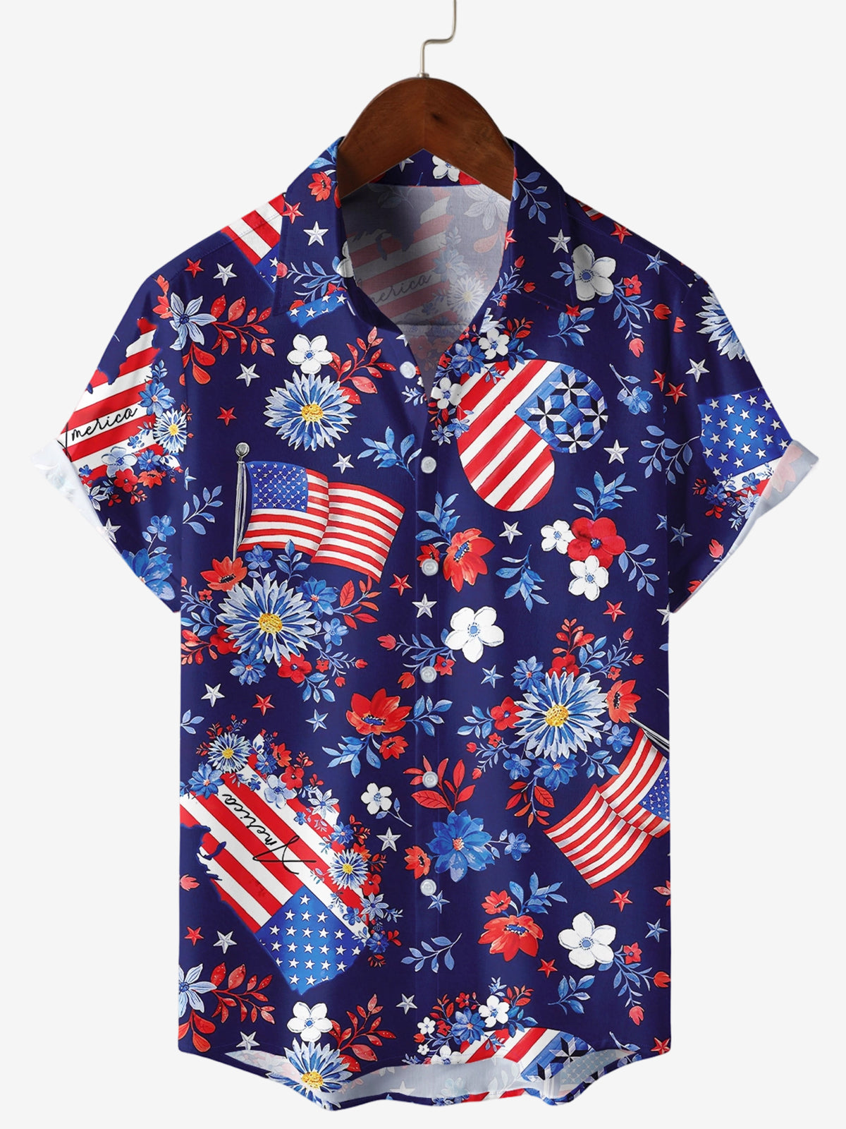 Men's American Celebration Patriotic Atmosphere Holiday Hawaiian Shirt