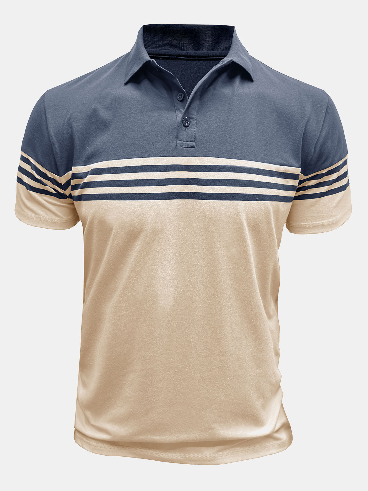 Men's Holiday Two-Tone Short Sleeve Polo Shirt