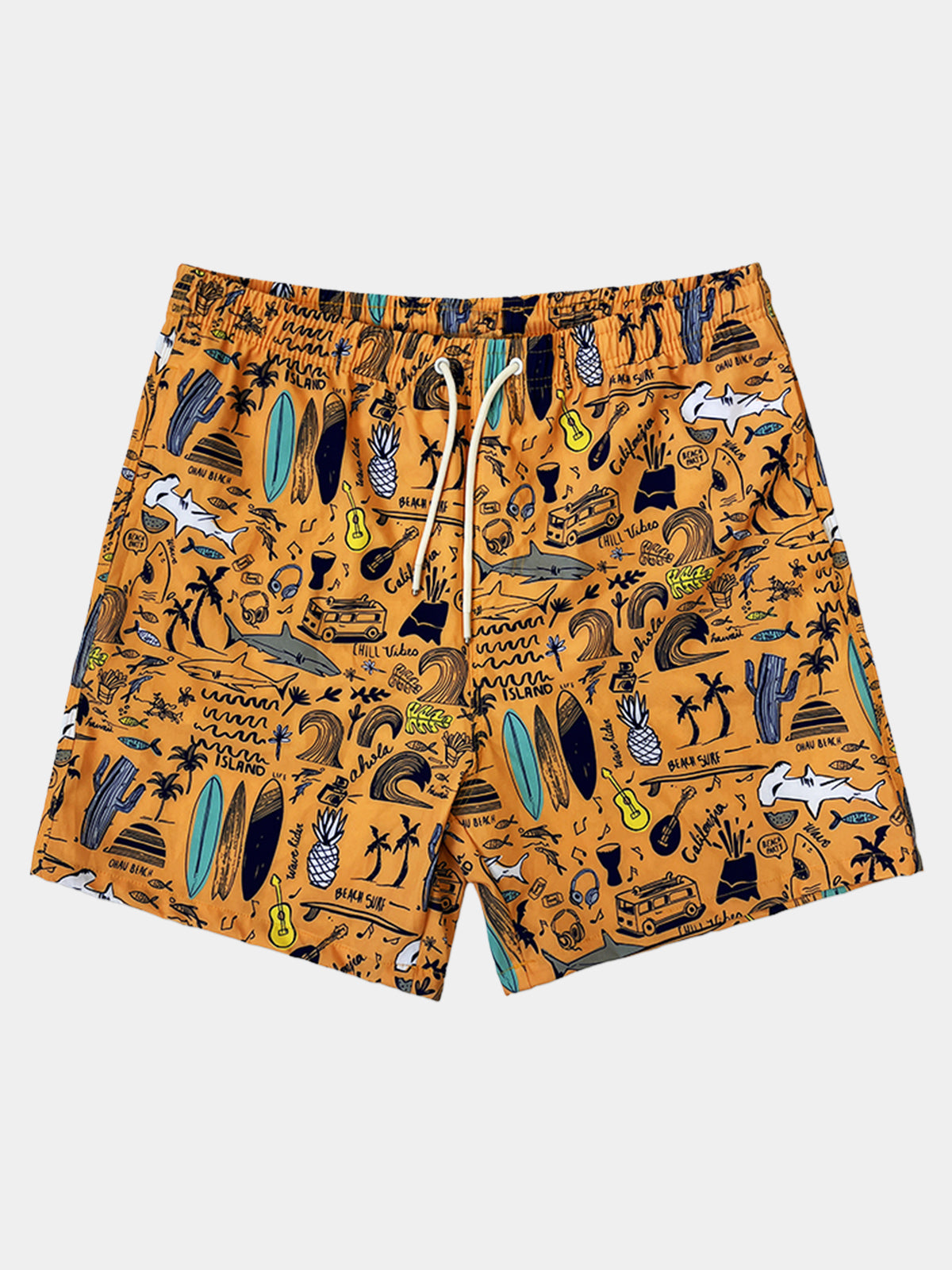 Men's Funny Print Quick Dry Beach Shorts Swim Trunks