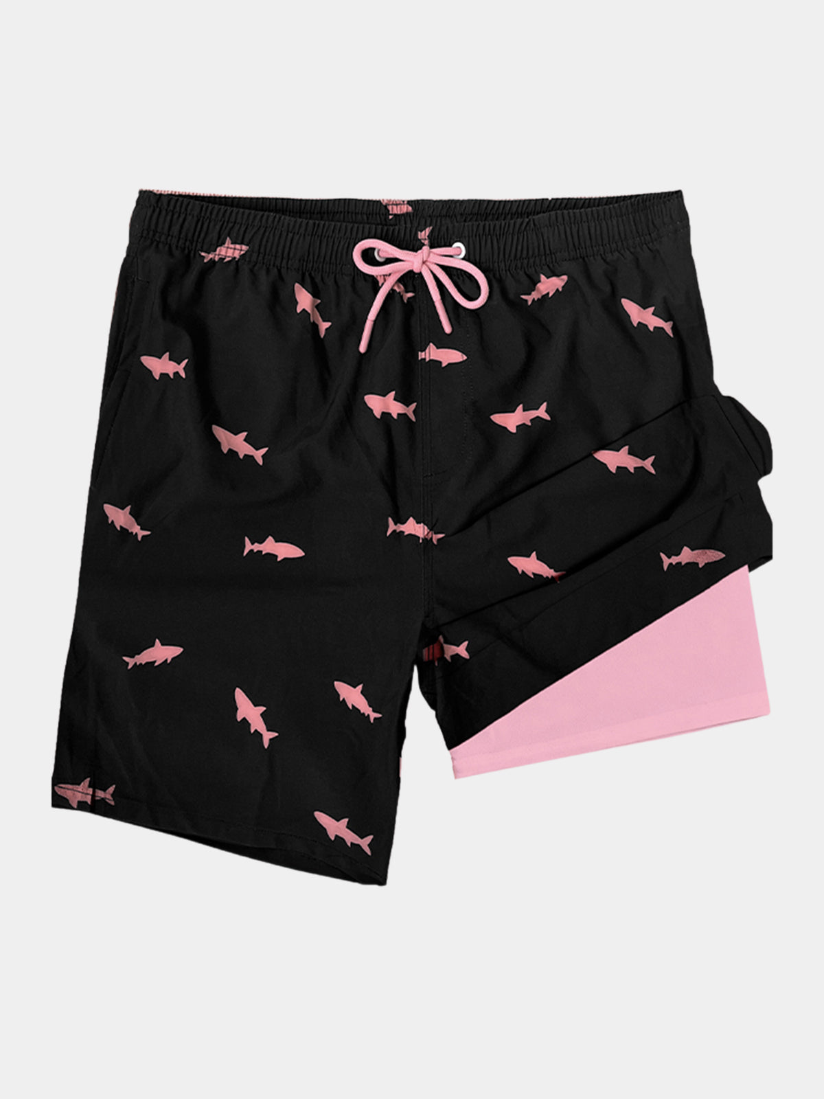 Men's Shark Print Quick Dry Beach Shorts Swim Trunks