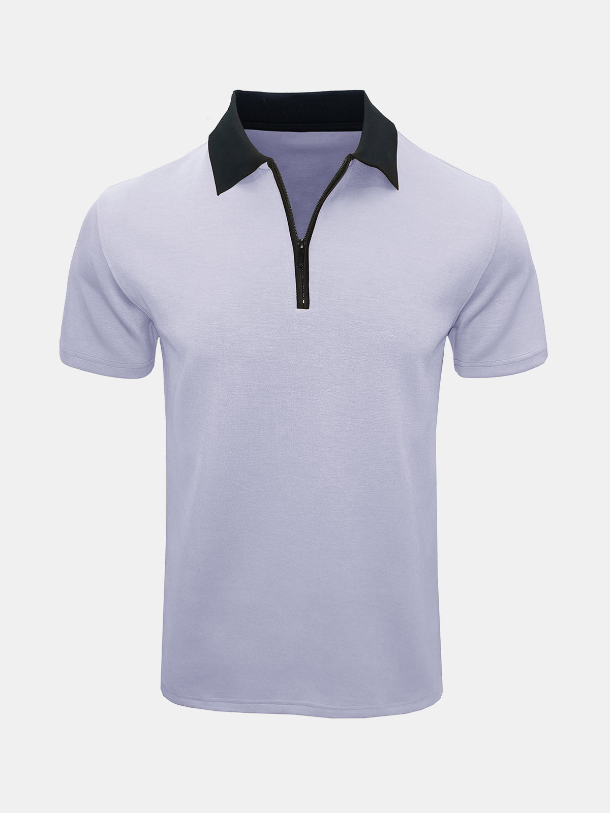 Men's Casual Summer Breathable Zip Short Sleeve Polo Shirt