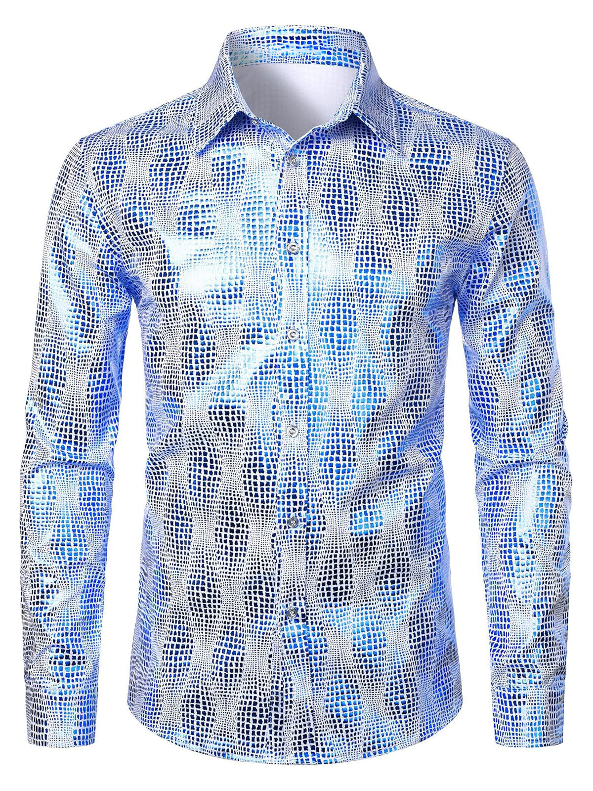 Men's Luxe Paisley Shiny Geometric Print Button Down Shirt