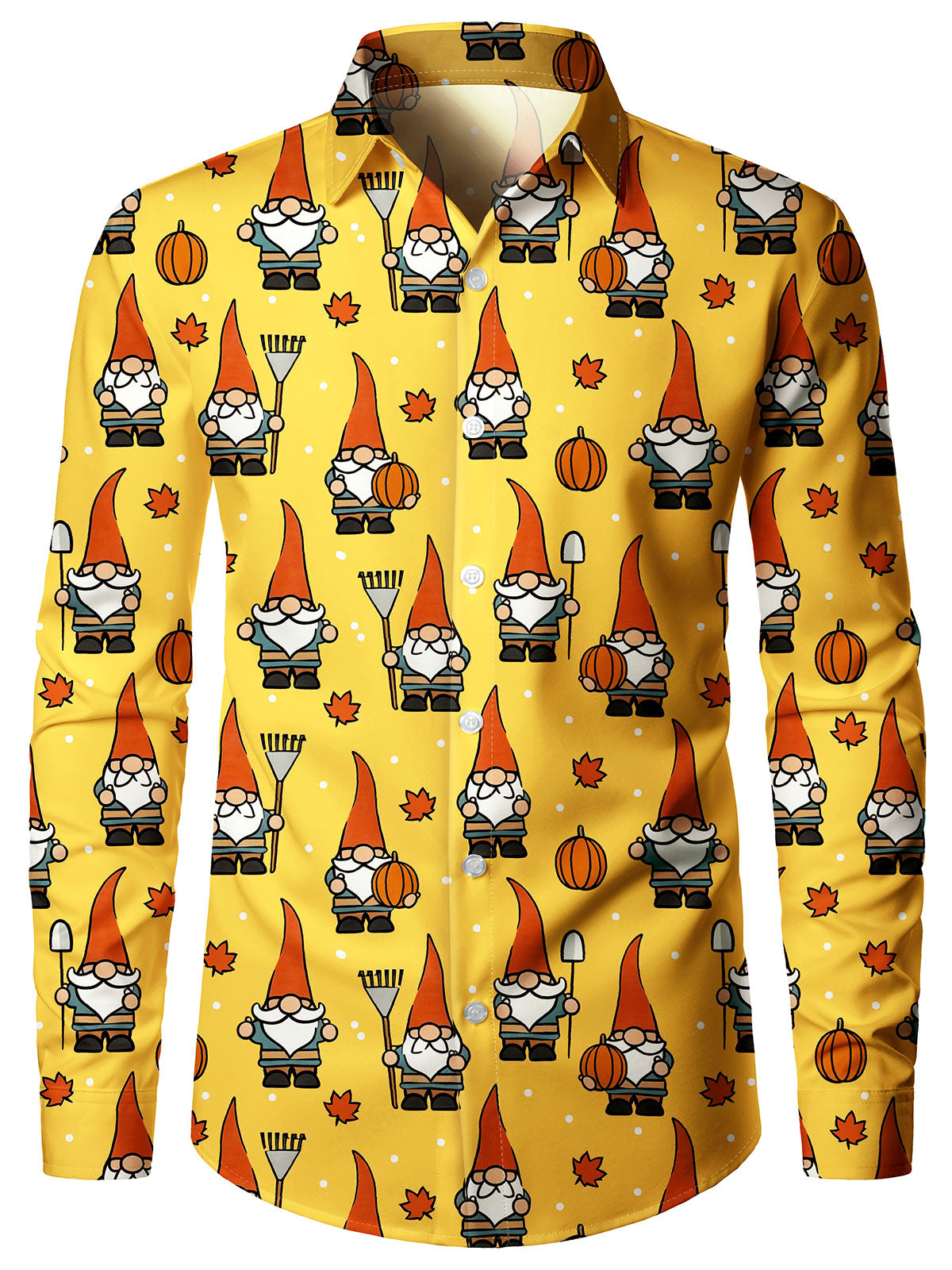 Men's Thanksgiving Gnome Harvest Long Sleeve Shirt
