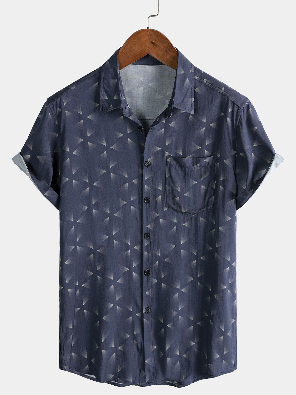 Men's Casual Art Geometric Print Short Sleeve Shirt