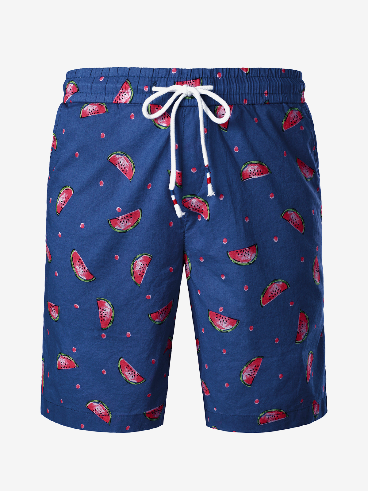 Men's Breathable Cotton Watermelon Beach Hawaiian Aloha Summer Shorts