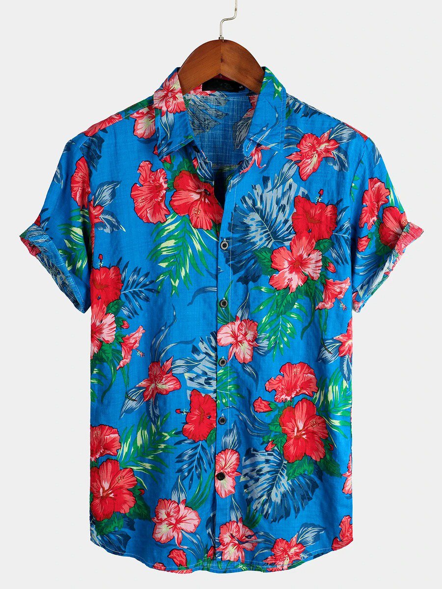 Men's Floral Print Tropical Hawaiian Shirt