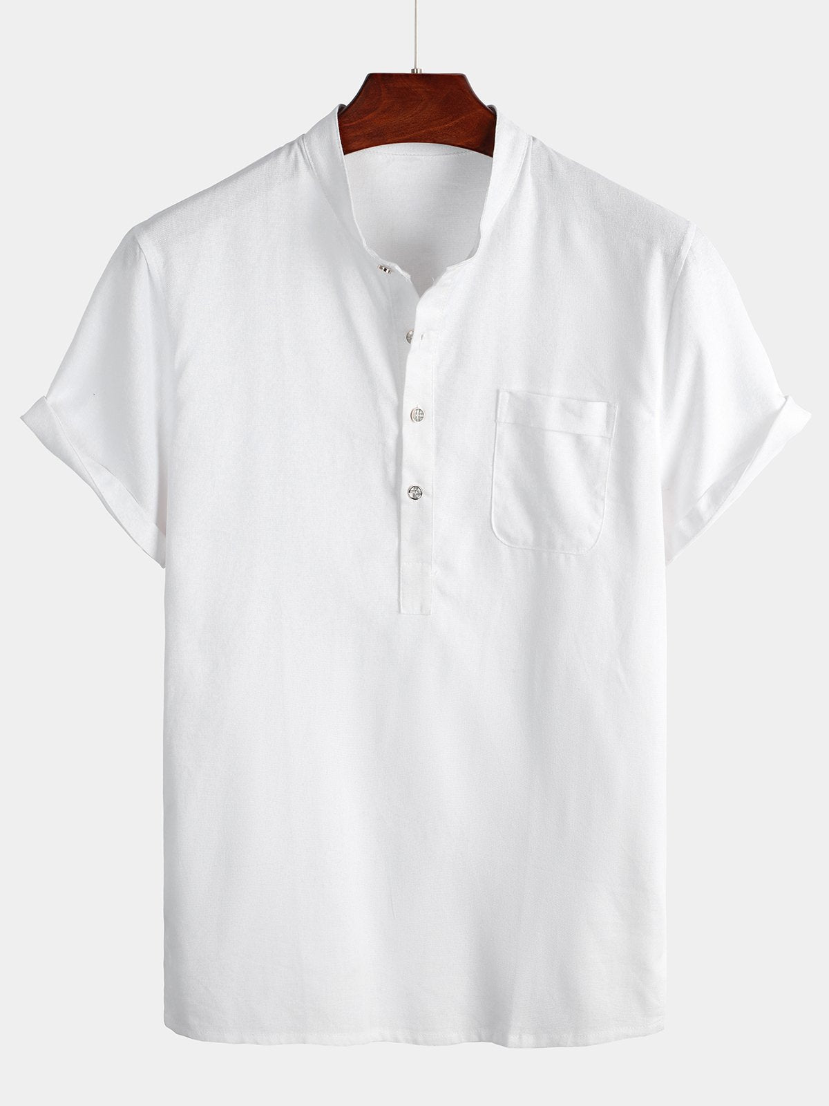 Men's Breathable Linen Cotton Short Sleeve Shirt