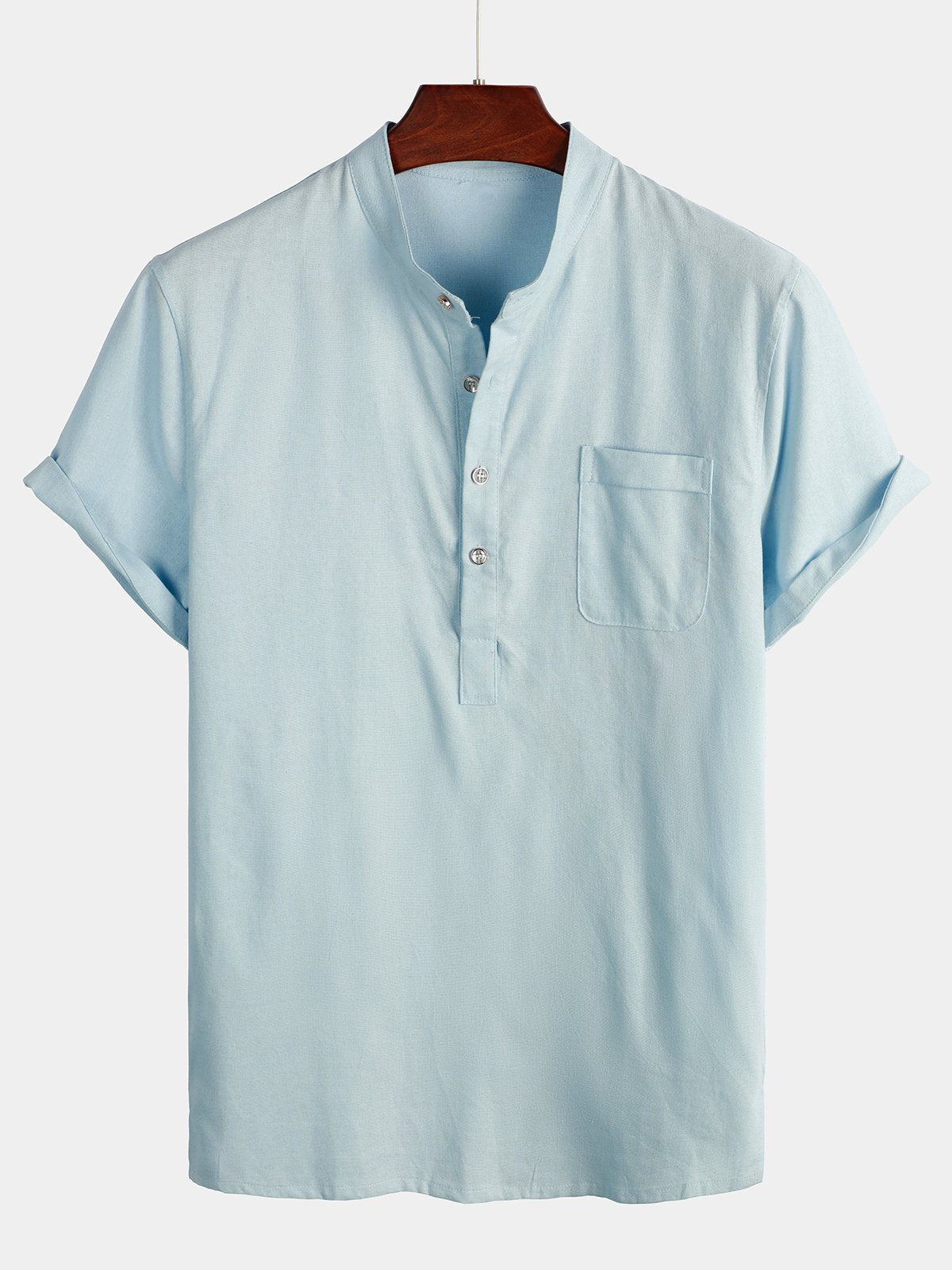 Men's Breathable Linen Cotton Short Sleeve Shirt