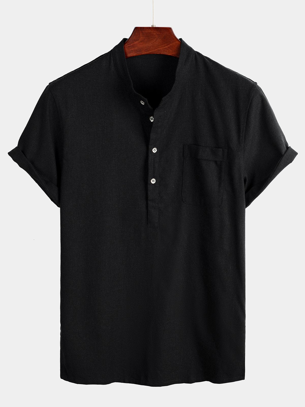 Men's Breathable Linen Cotton Short Sleeve Shirt