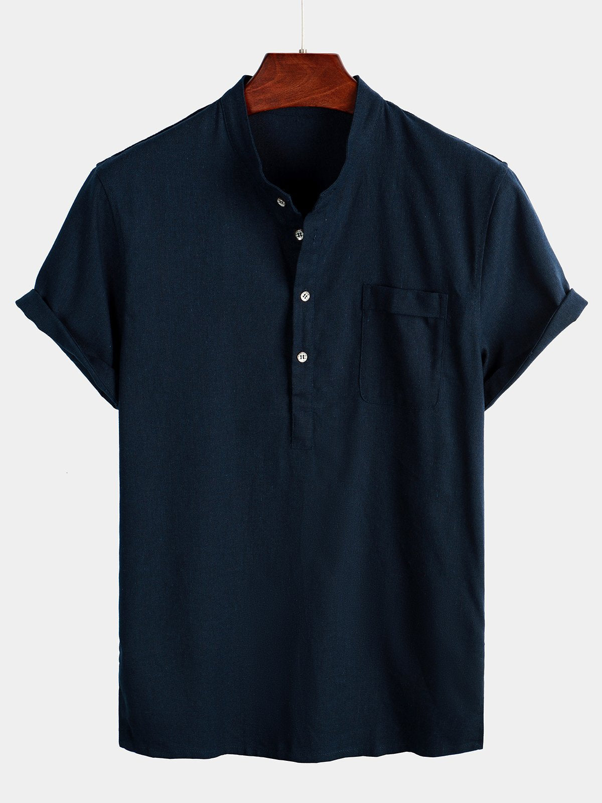 Men's Breathable Linen Cotton Short Sleeve Shirt